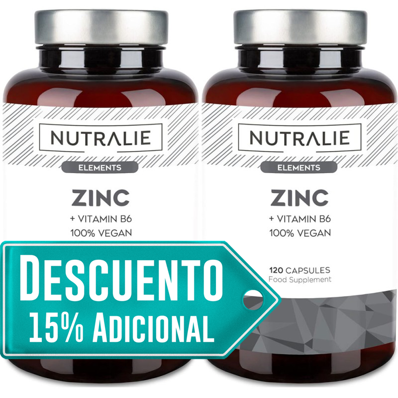 Nutralie Zinc + Vitamina B6 120 Cápsulas + 120 Cápsulas Duplo Promocion Nutralie Zinc + Vitamina B6 120 Cápsulas + 120 Cápsulas Duplo Promocion
