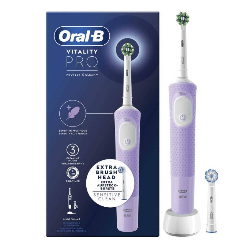 Oral B Cepillo Eléctrico Vitality Pro Morado con 2 Cabezales