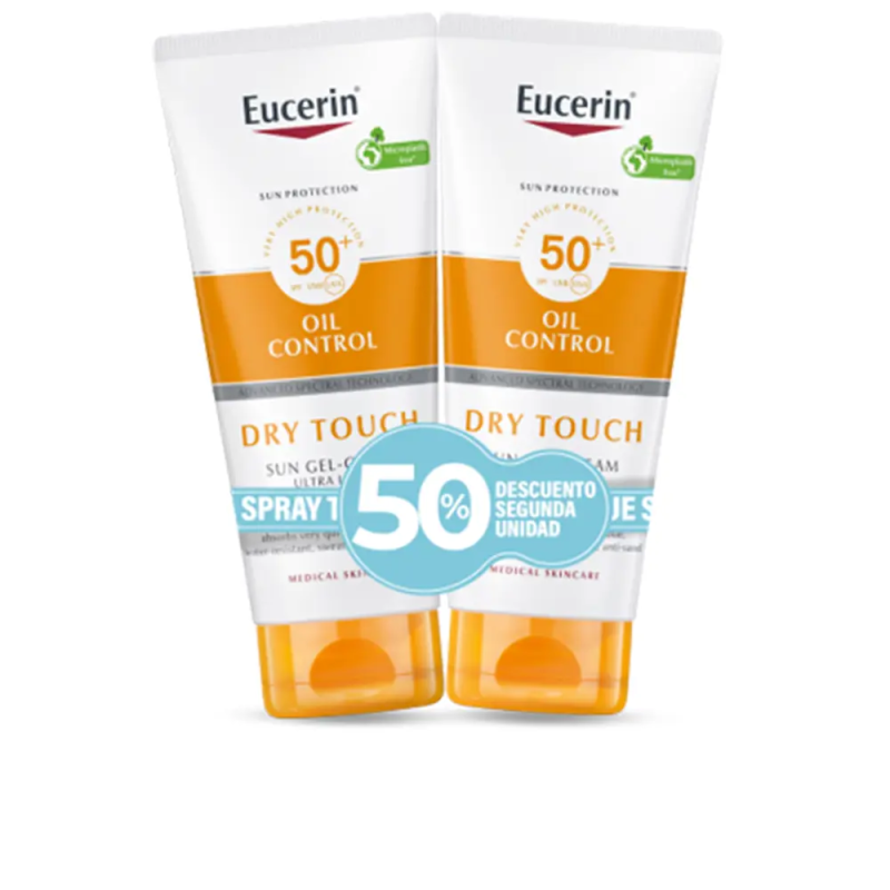 Eucerin Protector Solar SPF50+ Gel Crema Dry Touch Toque Seco 200 ml + 200 ml Duplo Promoción