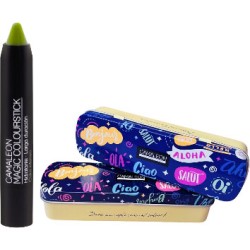 Pintalabios Camaleon Labial Magic Colourstick  Verde - Fucsia + Lata Regalo