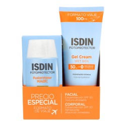 Pack Fotoprotector Isdin Fusion water Magic SPF50 50ml + Gel Crema 100ml
