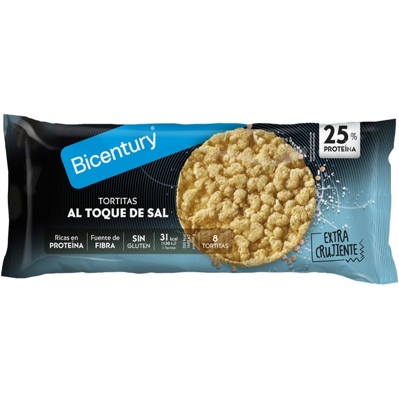 Bicentury Tortitas Proteicas Al Toque de Sal 8 Unidades
