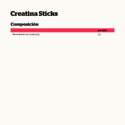 ingredientes Nutrisport Creatina Creapure Monohidrato Sticks 20 Sticks Neutro