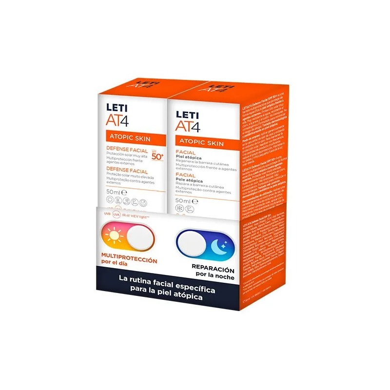 Leti At4 Defense Crema Facial SPF50 50 ml + 50ml Duplo Promocion