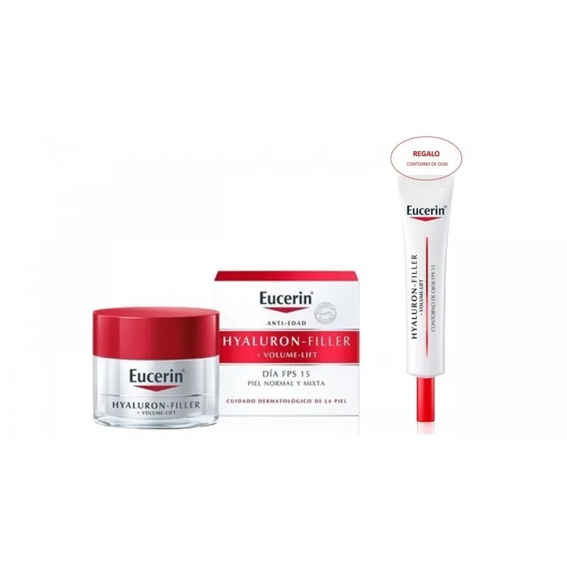 Eucerin Hyaluron Filler Volume Lift Piel seca 50ml + Contorno de ojos 15ml