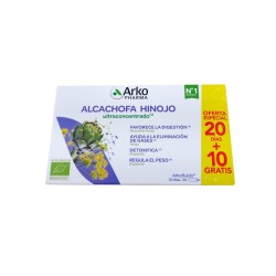 Arkofluido Alcachofa Hinojo Bio 20 Ampollas + 10 De Regalo