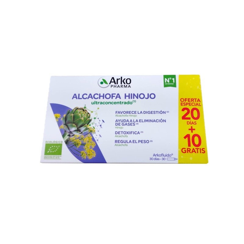 Arkofluido Alcachofa Hinojo Bio 20 Ampollas + 10 De Regalo