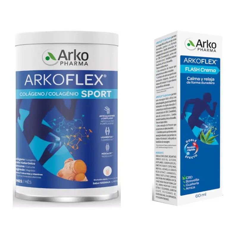 Arkoflex Sport Sabor Naranja 390 Gramos + Arkoflex Crema 60ml Arkoflex Sport Sabor Naranja 390 Gramos + Arkoflex Crema 60ml