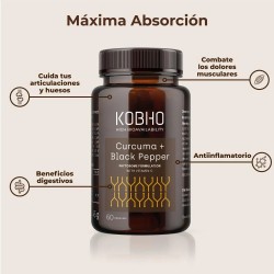 Kobho Cúrcuma + Pimienta Negra 60 Cápsulas