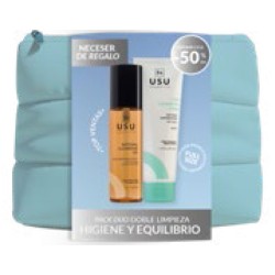 Usu Cosmetics Aceite Desmaquillante Natural 100ml + Espuma Limpiadora con Cica Ph 5.5 120ml + Neceser