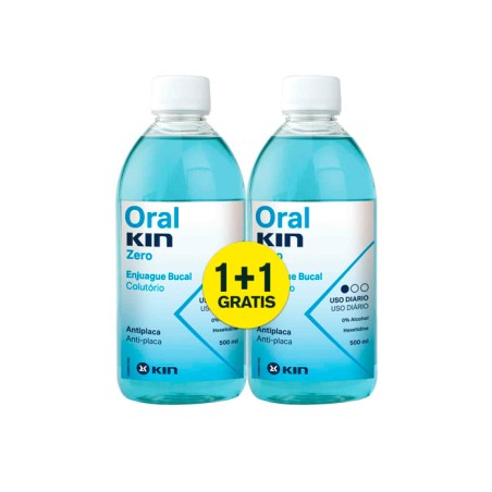 Oral Kin Zero Enjuague Bucal Antiplaca Duplo 500ml + 500ml