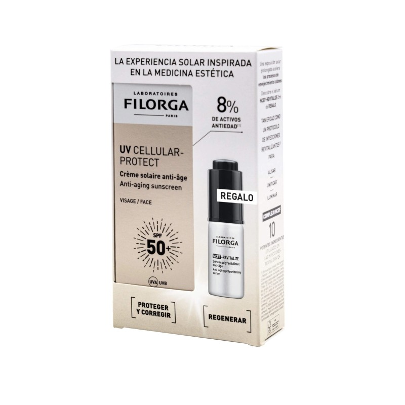 Filorga Uv Celullar Protect Crema Solar Antiedad Facial SPF50 40ml + NCEF Revitalize Serum 5ml