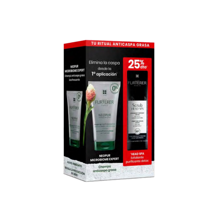 Rene Furterer Neopur Champú Anticaspa Grasa 150ml + Scrub Head Spa Exfoliante Purificante Detox 150ml