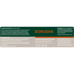 ingredientes Bonusan Vitamina D3 and K2 Forte 60 Perlas