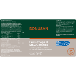 ingredientes Bonusan PrimOmega-3 MSC Complex 60 Perlas