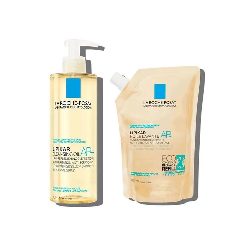 La Roche-Posay Lipikar Aceite Limpiador 400ml + Refill Aceite Lavante 400ml