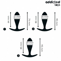 Addicted toys Set de 3 plug Anal Silicona Modelo 2