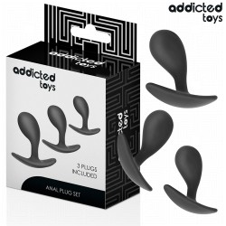 Addicted toys Set de 3 plug Anal Silicona Modelo 3
