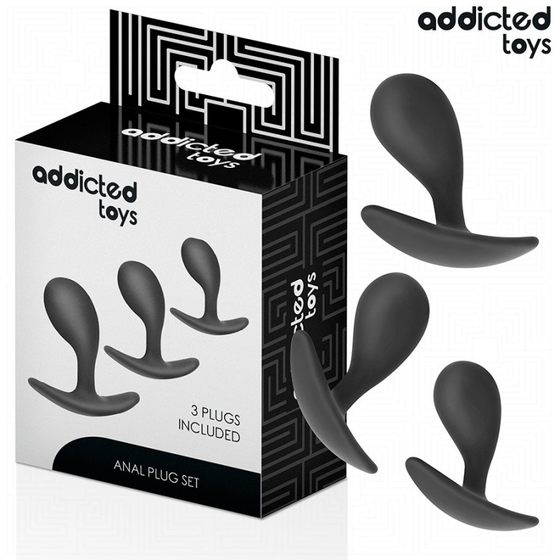 Addicted toys Set de 3 plug Anal Silicona Modelo 3