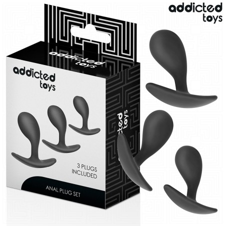 Addicted toys Set de 3 plug Anal Silicona Modelo 3