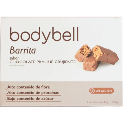 Bodybell Barritas Chocolate Praliné Crujiente 5 Uds Sin Gluten