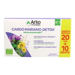 Arkofluido Cardo Mariano Detox 20 +10 Ampollas Pack Promocion