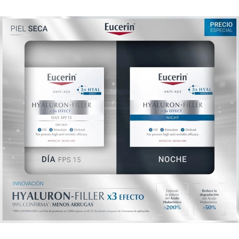 Eucerin Hyaluron Filler Crema Dia FPS30 50ml + Crema Noche 50ml Cofre