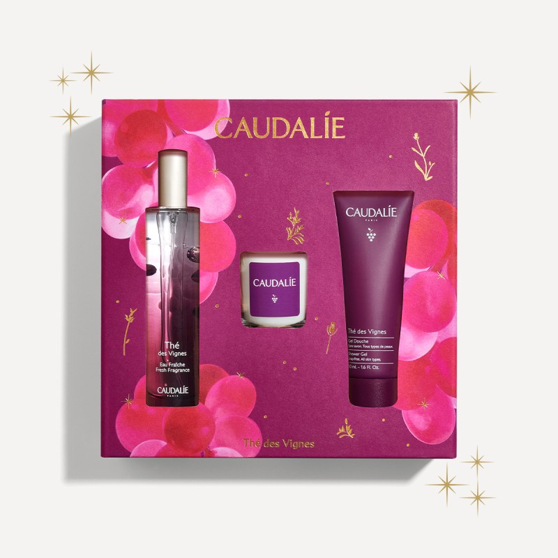 Caudalie Thé des Vignes 50ml + Vela + Gel Ducha 50ml
