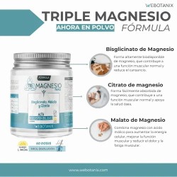 Webotanix Triple Magnesio Bisgliscinato Malato Citrato 128g Polvo