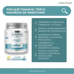 Webotanix Triple Magnesio Bisgliscinato Malato Citrato 128g Polvo