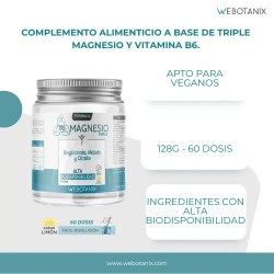 Webotanix Triple Magnesio Bisgliscinato Malato Citrato 128g Polvo