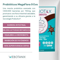 Webotanix Probiotax Microbiota 30 Dosis 150g Sabor Cacao