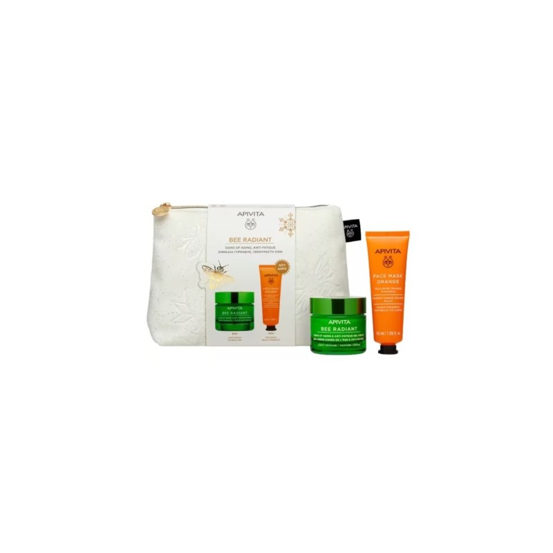 Apivita Neceser Bee Radiant Gel Crema Antifatiga Ligera 50ml + Mascarilla de Naranja 50ml