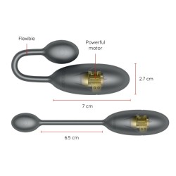 Oninder Denver Huevo Vibrador Negro 7 X 2.7 Cm con App Gratuita