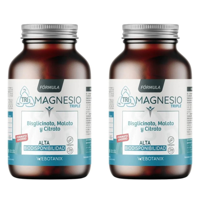 Webotanix Magnesio Triple 120 Cápsulas + 120 Cápsulas Pack Ahorro Webotanix Magnesio Triple 120 Cápsulas + 120 Cápsulas Pack Ahorro