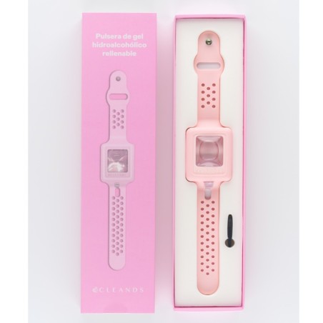 Cleands Pulsera Gel Hidroalcoholico Rellenable Rosa