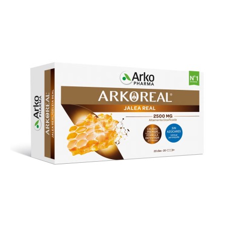 Arkoreal Jalea Real Mega Forte 2500 mg sin azúcar 20 Ampollas