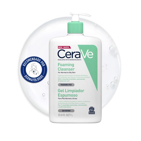 Cerave Gel Limpiador Espumoso Piel Normal a Grasa 1000ml Familiar