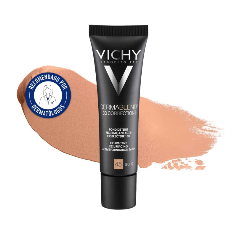 Vichy Dermablend Correction 3D Fondo De Maquillaje Corrector Tono 45 Gold 30 Ml