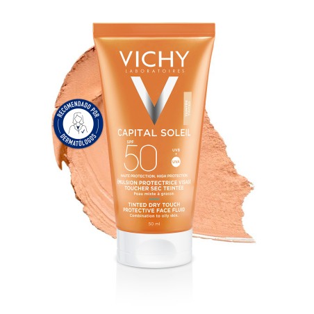 Vichy Capital Soleil Emulsión Facial Tacto Seco Con Color SPF50 50ml