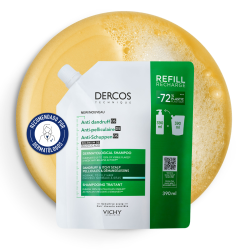 Dercos Champú Anticaspa Cabello Normal Graso Eco Recarga 390ml