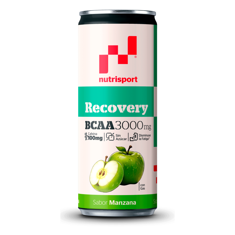 Nutrisport Recovery BCAA 5000mg Manzana Con Cafeína 330ml x 12 Latas