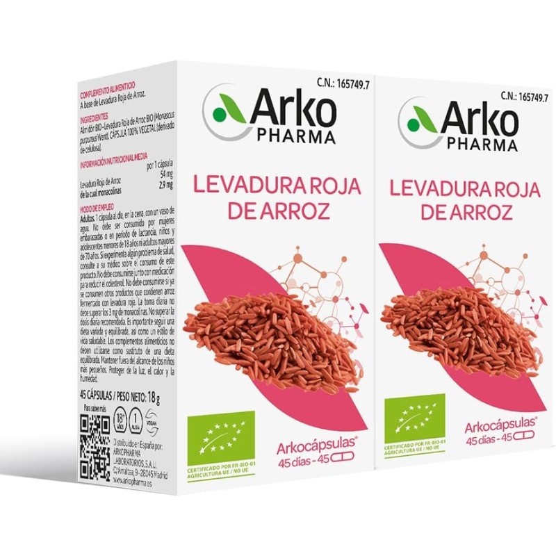 Arkocapsulas Levadura Roja Arroz 45 +45 Cápsulas Duplo Promocion Arkocapsulas Levadura Roja Arroz 45 +45 Cápsulas Duplo Promocion
