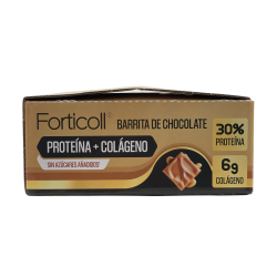 Forticoll Barrita de Chocolate de Proteína + Colágeno Caramelo Caja 12 Unidades