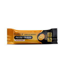 Forticoll Barrita de Chocolate de Proteína + Colágeno Naranja Caja 12 Unidades