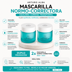 infografia Arturo Alba Mascarilla Normo-Correctora 50ml + 50ml Duplo Promoción