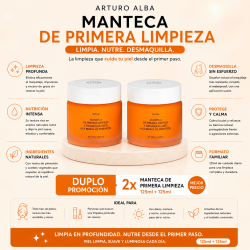 infografia Arturo Alba Manteca de Primera Limpieza 125ml + 125ml Duplo Promocion