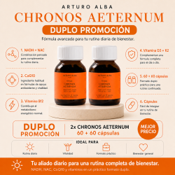 infografia Arturo Alba Chronos Aeternum 60 + 60 Cápsulas Duplo Promocion