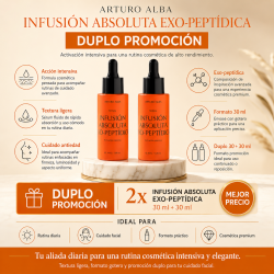 infografia Arturo Alba Infusión Absoluta Exo-Peptídica 30ml + 30ml Duplo Promoción