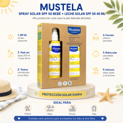 Mustela Solar Spray Solar 50 Bebé 200ml+Leche Solar 50 40ml